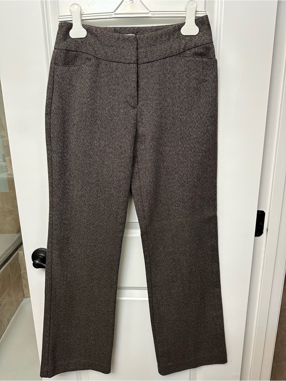 Loft Curvy Fit Textured Herringbone Trouser Pants - Size 2